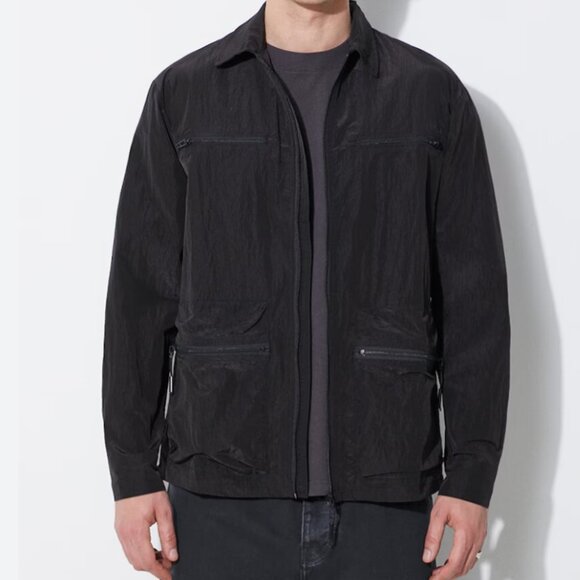 RAINS Kano Jacket Black Zip Utility Chore Coat Pockets Lightweight Windbreaker S - Picture 1 of 13